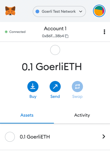 Add GoerliETH into your MetaMask wallet