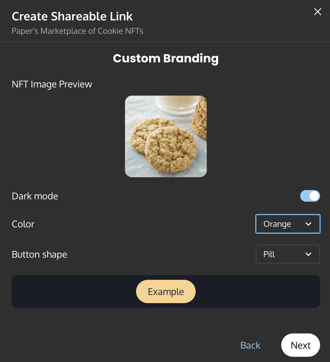 Customize your NFT checkout