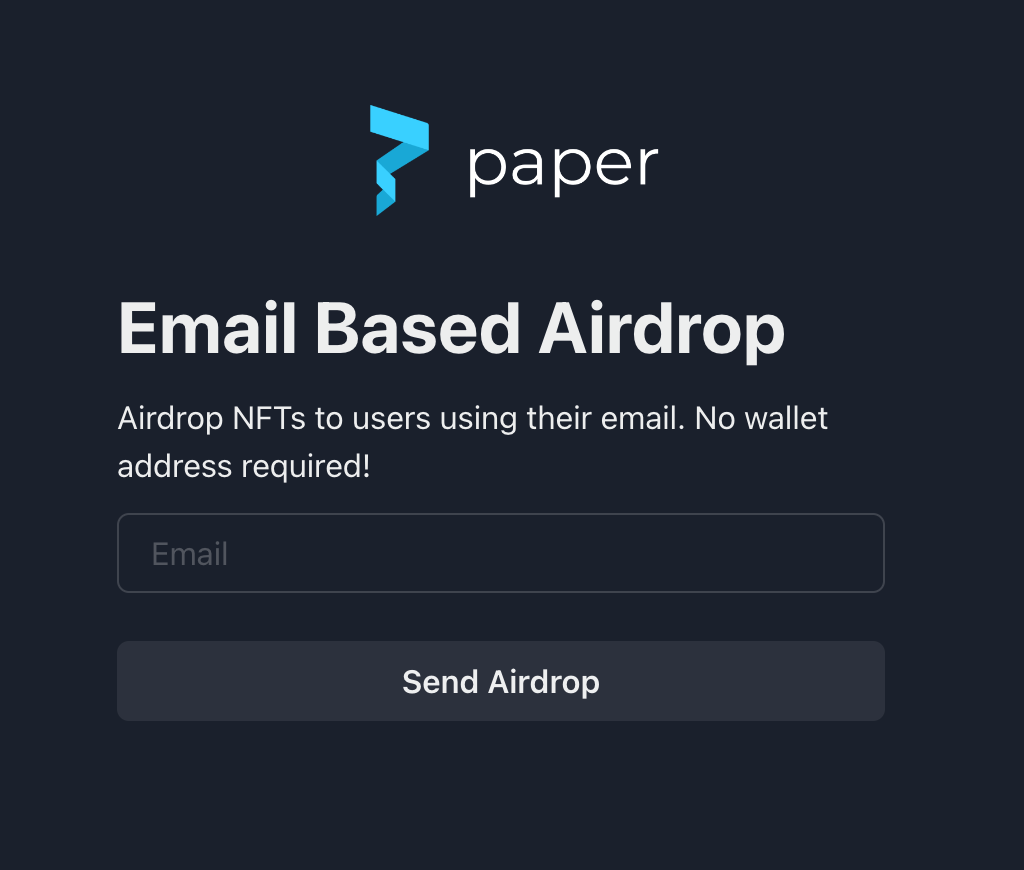 Send an airdrop using email.