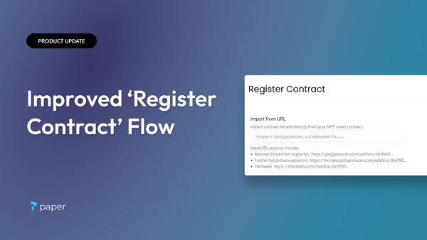 Improved 'Register Contract' Flow